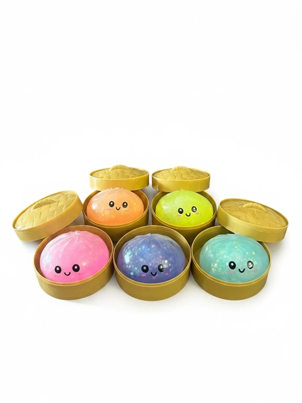 Soft Dumpling Glitter Glow in Dark Squishy Stres Relief Fidget Toy Mystery Color